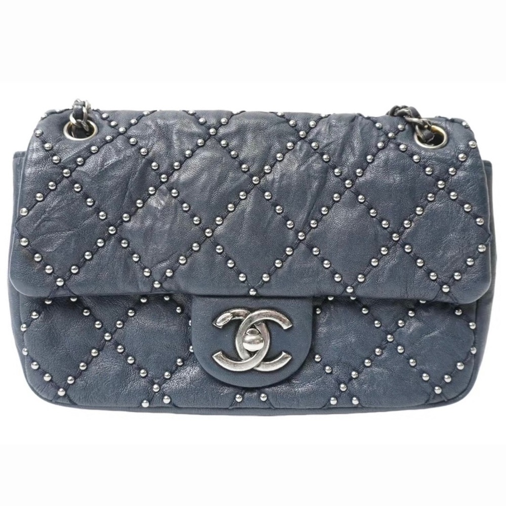 CHANEL 2014 Paris–Dallas Studded Navy Flap Bag